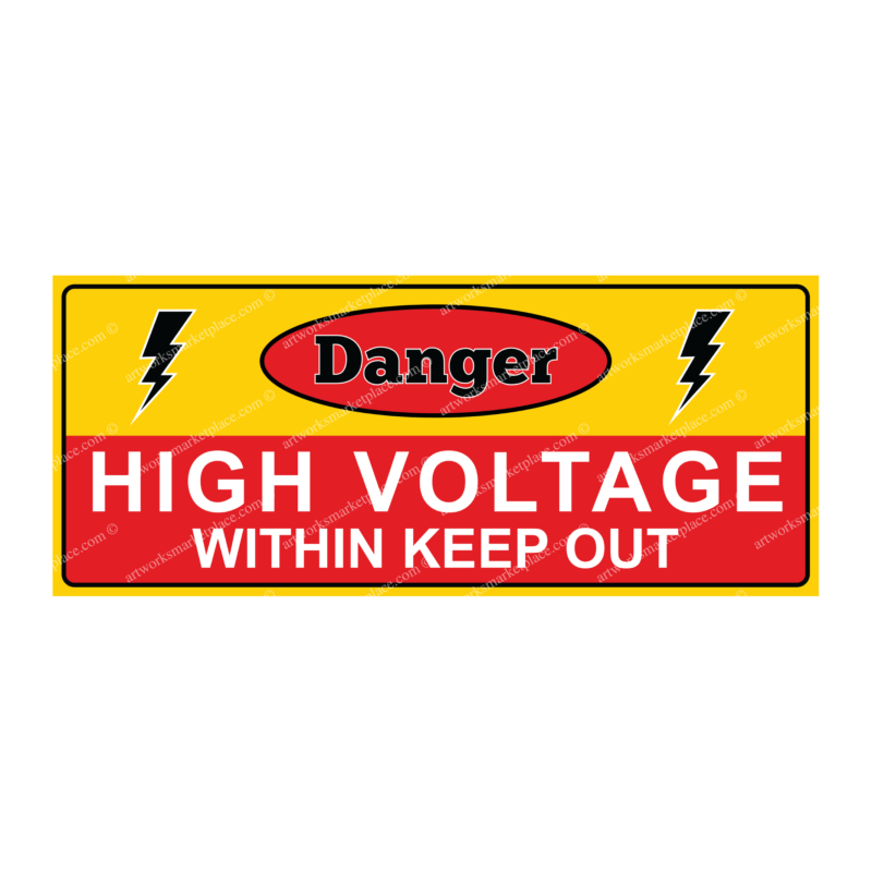 AM06B – Danger | High Voltage - Warning Safety Signs (Option 1)