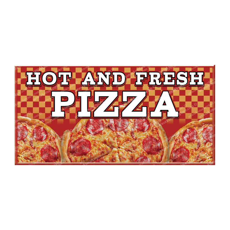 Hot and Fresh Pizza Sign (Option 1)