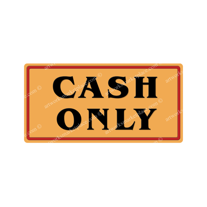 Cash Only Sign (Option 1)